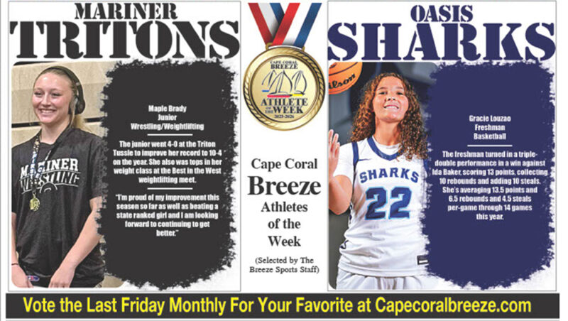 Athletes of the Week | Jan. 9 | Mariner junior MAPLE BRADY & Oasis freshman GRACIE LOUZAO